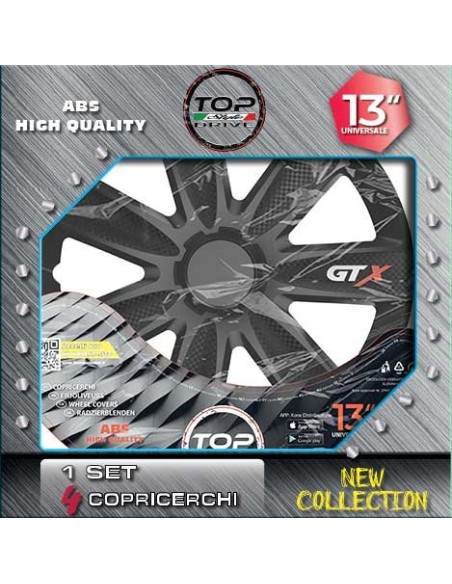 Copricerchi Auto GTX Black 4pz.