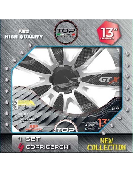 Copricerchi Auto GTX Black & Silver 4pz.