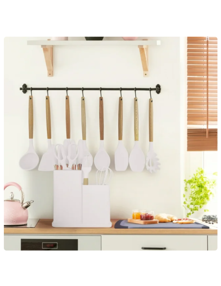 Set di utensili da cucina completo in silicone - resistenti al calore