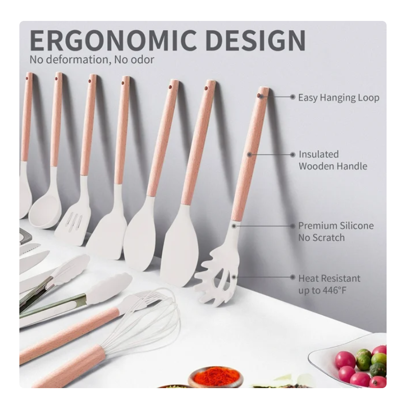 Set di utensili da cucina completo in silicone...