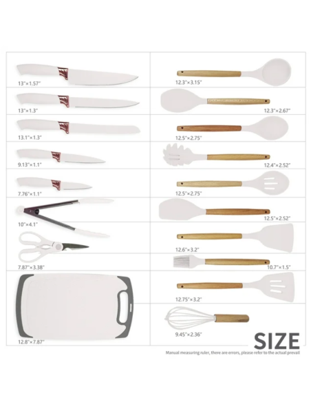 Set di utensili da cucina completo in silicone - resistenti al calore