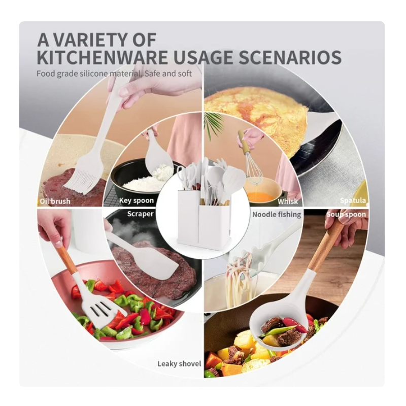 Set di utensili da cucina completo in silicone...