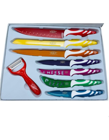 Royalty Line - Set di 7 coltelli + 1 pelapatate, in ceramica