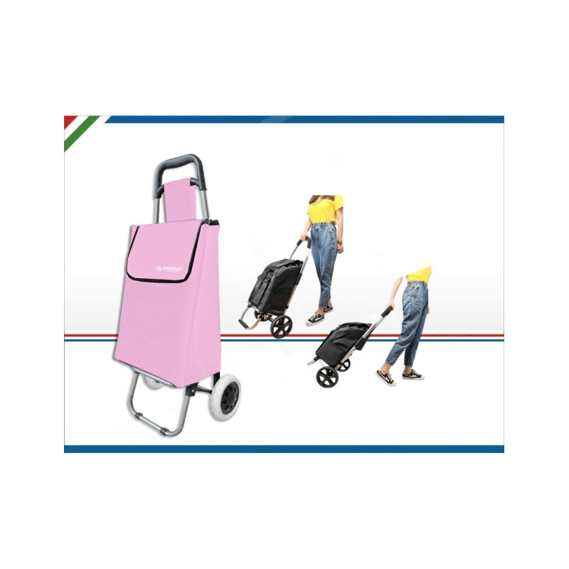 Trolley Spesa 2 Ruote Rosa
