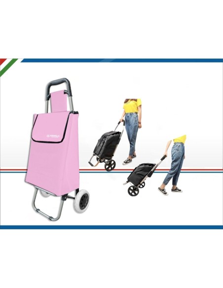 Trolley Spesa 2 Ruote Rosa