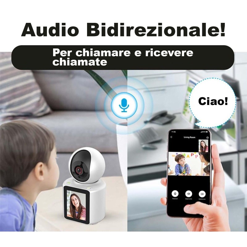 Telecamera IP WIFI con Videochiamata visione IR HD
