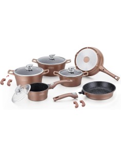 Set batteria da cucina con rivestimento in marmo, 60x37x43cm 2