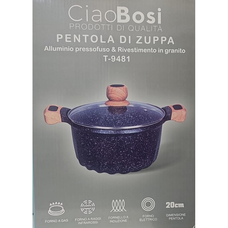 Pentola di zuppa rivestimento in granito 20cm...
