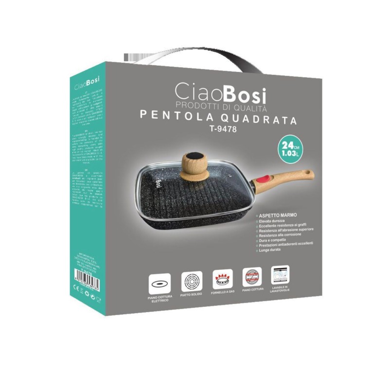 Pentola quadrata Con Manico E Coperchio in...