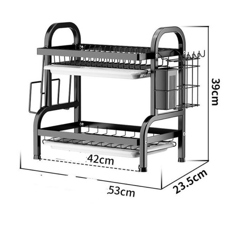 Scolapiatti con vassoio antigoccia, 2 ripiani...