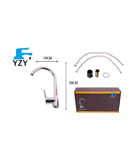 Rubinetto Miscelatore Monocomando Lavello Cucina Cromato 62043