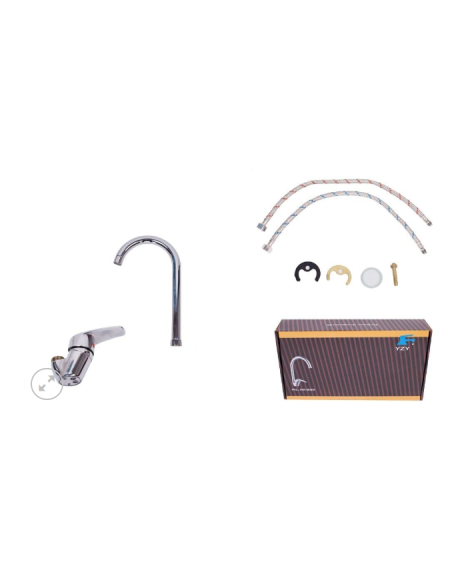 Rubinetto Miscelatore Monocomando Lavello Cucina Cromato 62042