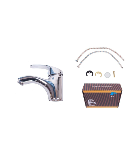 Rubinetto Miscelatore Monocomando Bagno Lavabo Lavandino Cromato 61005