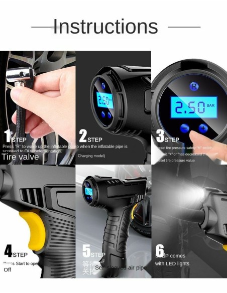 Gonfiatore di pneumatici a batteria