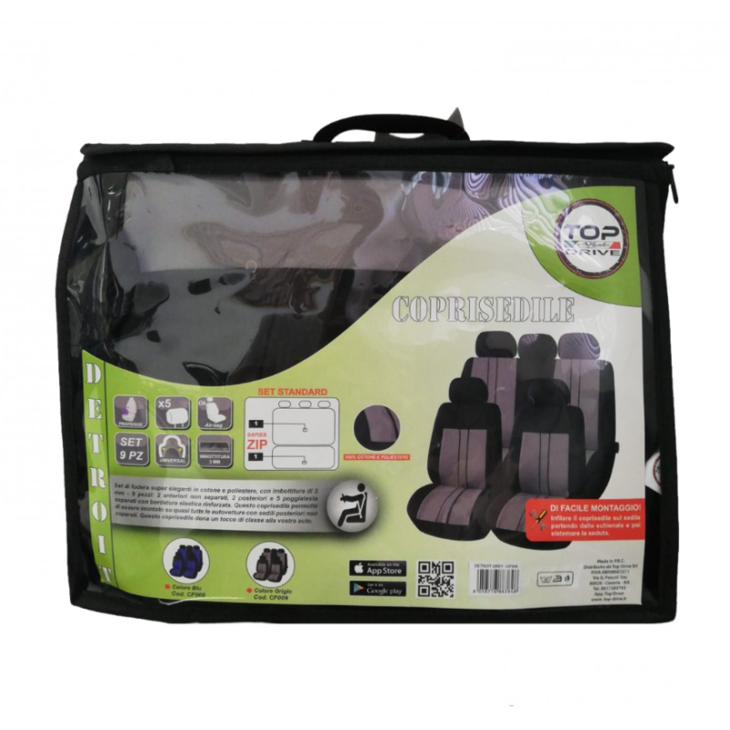 Set completo coprisedile Detroit Grigio