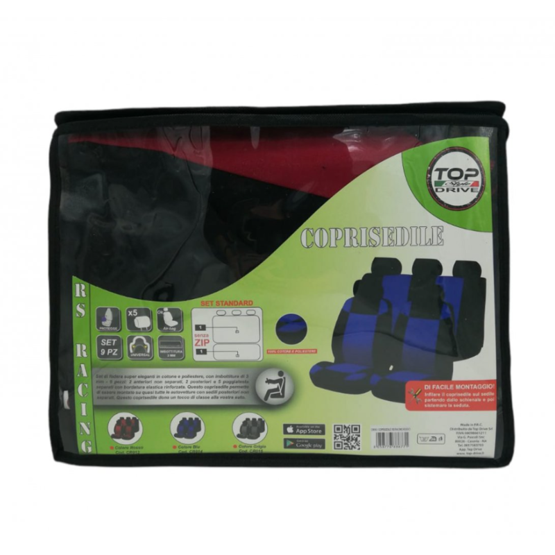 set completo coprisedile RS Racing Grigio