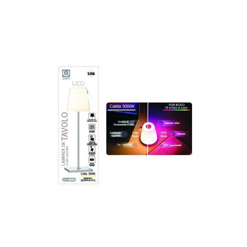 Lampada da Tavolo Touch RGB Multicolore...