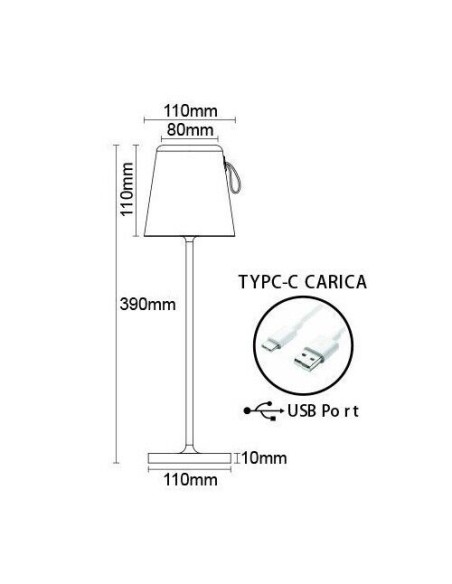 Lampada da Tavolo Touch RGB Multicolore Ricaricabile