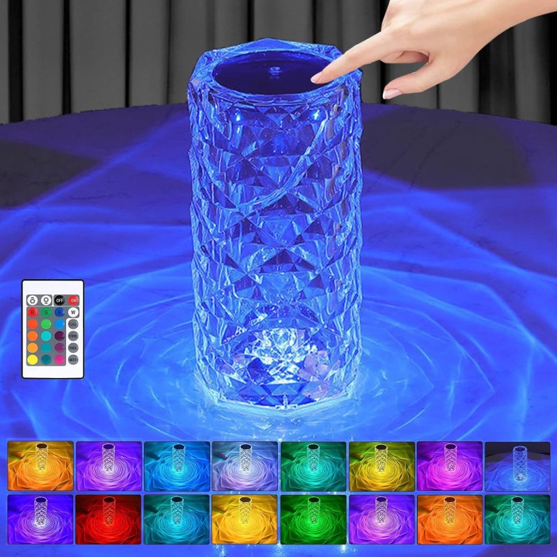 Lampada da Tavolo Touch RGB Multicolore Cristallo