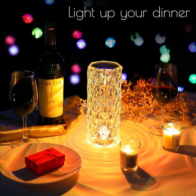 Lampada da Tavolo Touch RGB Multicolore Cristallo