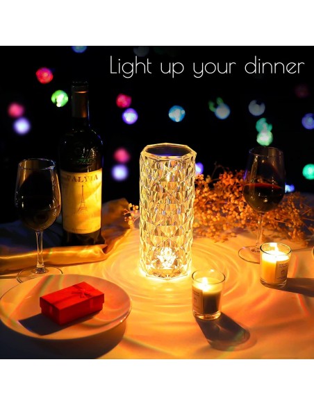 Lampada da Tavolo Touch RGB Multicolore Cristallo