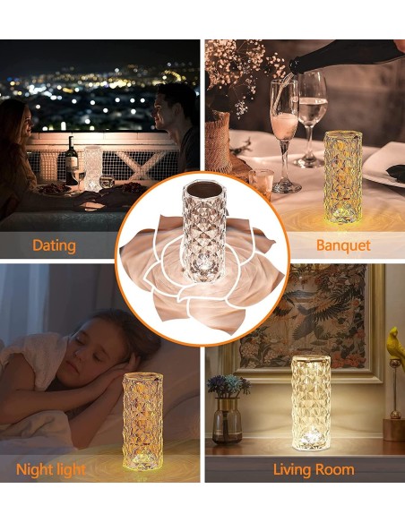 Lampada da Tavolo Touch RGB Multicolore Cristallo