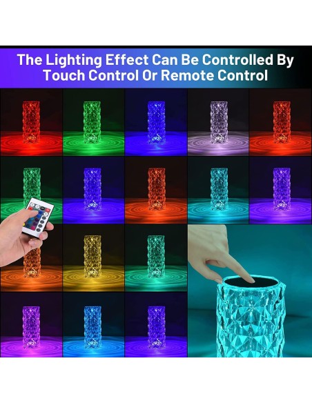 Lampada da Tavolo Touch RGB Multicolore Cristallo