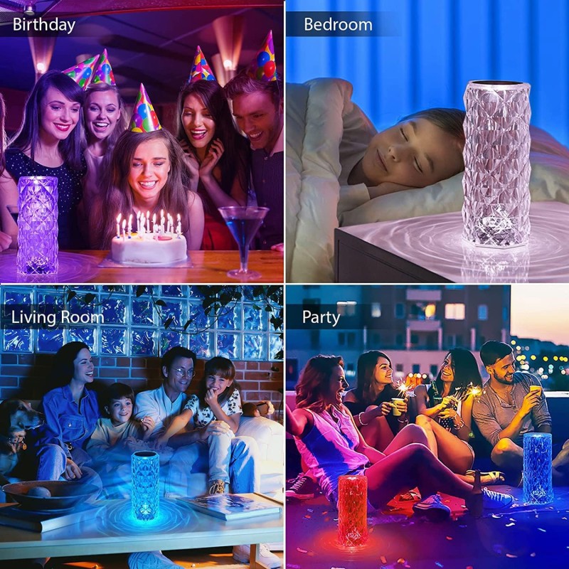 Lampada da Tavolo Touch RGB Multicolore Cristallo