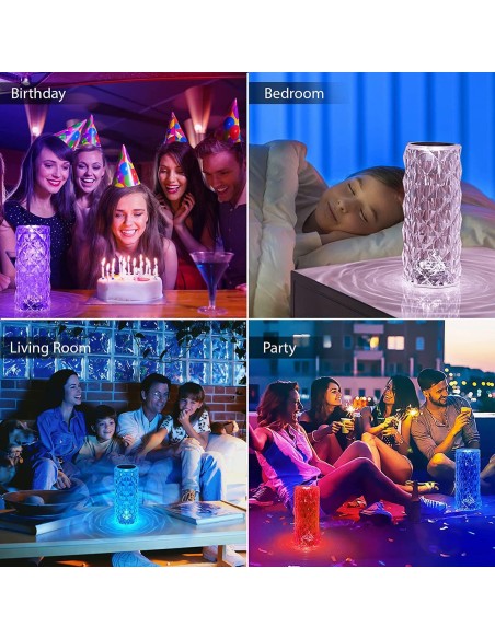 Lampada da Tavolo Touch RGB Multicolore Cristallo