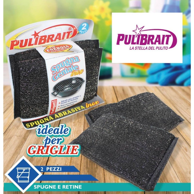 2x Spugna abrasiva INOX antiruggine