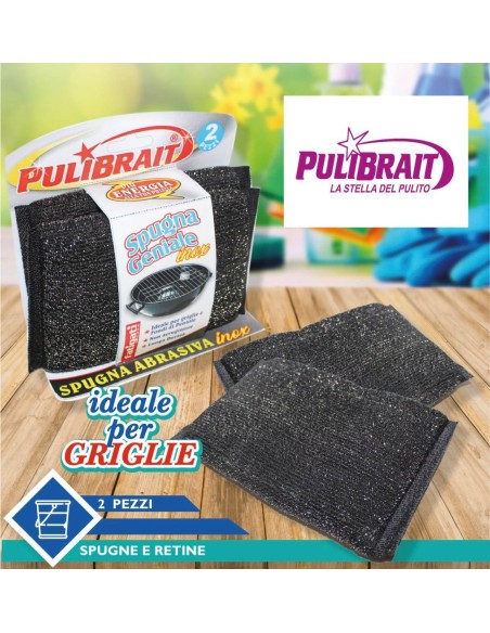 2x Spugna abrasiva INOX antiruggine
