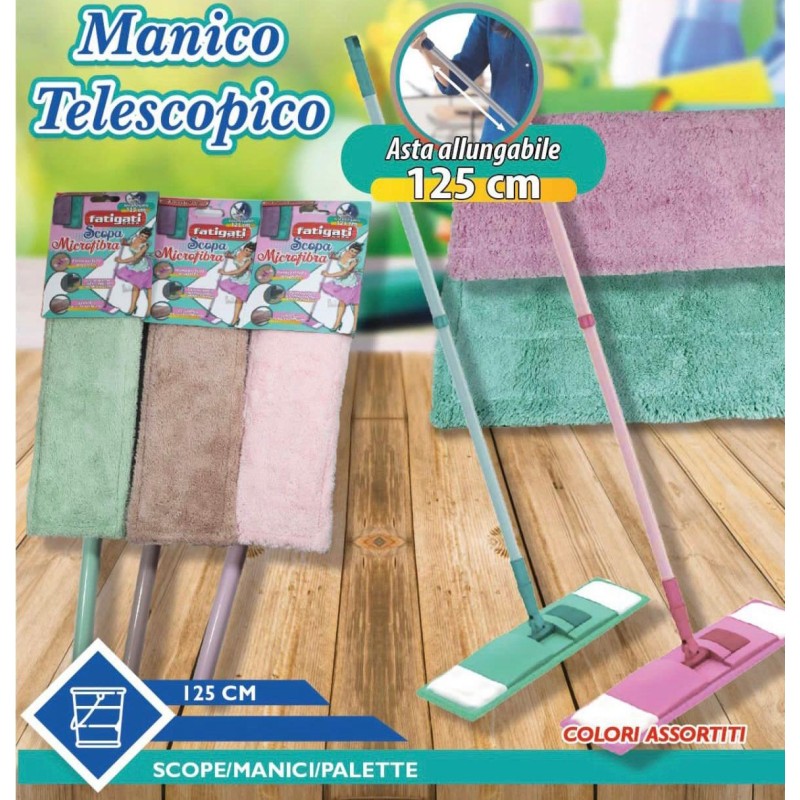 Scopa microfibra con asta allungabile 125cm...