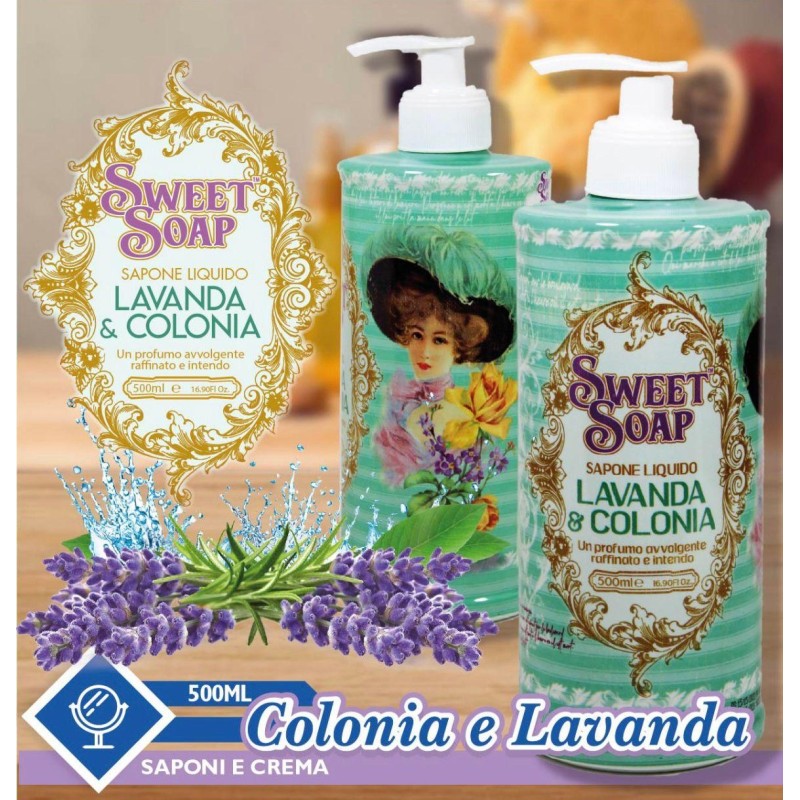 4x Sapone liquido 500ML Lavanda e Colonia