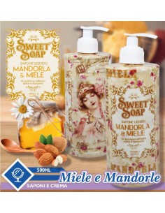 4x Sapone liquido 500ML Miele e Mandorle