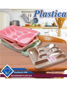 Vassoio Portaposate in Plastica vari colori 33x25x4,5cm 2