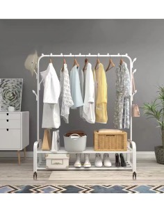 Attaccapanni appendiabiti in ferro con ruote 110x40x150cm 2