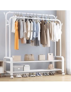 Attaccapanni Appendiabiti doppio in ferro duro con ruote... 2