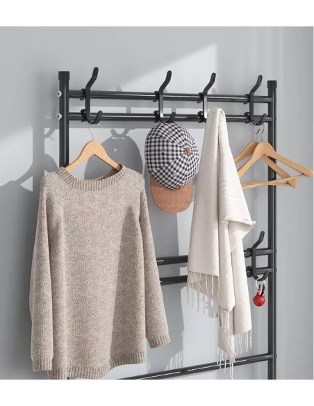 Attaccapanni Appendiabiti Scarpiera Da Ingresso 5 ripiani bianco nero