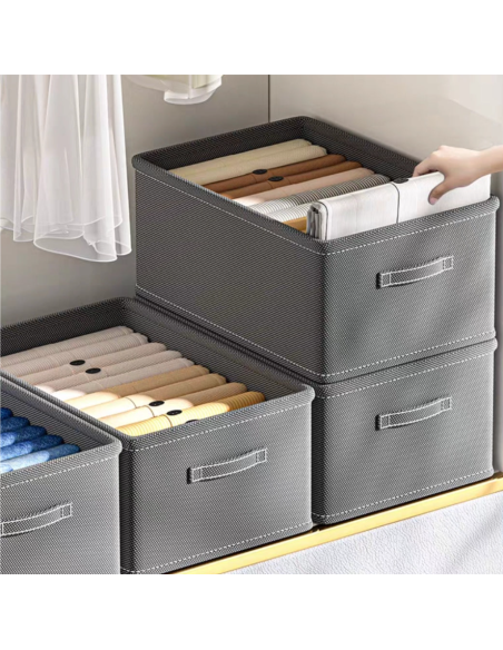 3pz. Scatola portaoggetti per vestiti e pantaloni grigio