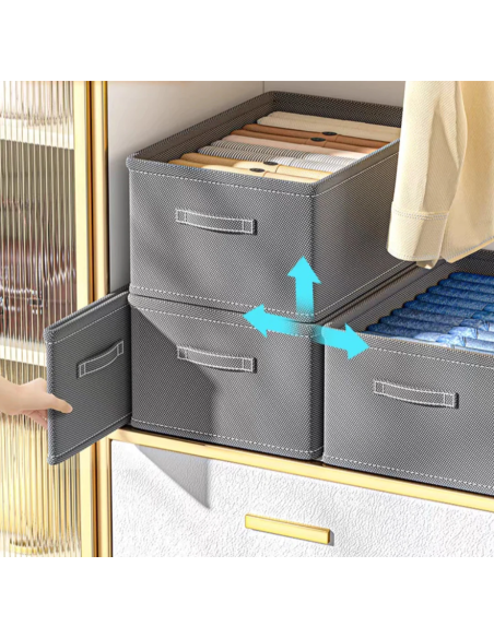 3pz. Scatola portaoggetti per vestiti e pantaloni grigio