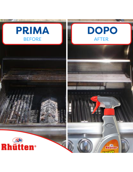 Sgrassatore per Forni e Barbecue, Rhutten Detergente in Schiuma Spray da 750 ml.