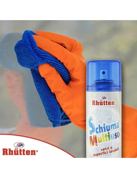 Rhutten Schiuma Multiuso Vetri e Superfici Lavabili Sgrassatore Igienizzante