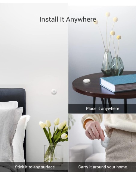 EZVIZ T3C Mini Wireless Pulsante Smart Di Controllo, Versatile A 2 Vie