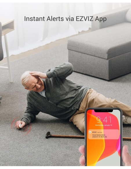 EZVIZ T3C Mini Wireless Pulsante Smart Di Controllo, Versatile A 2 Vie