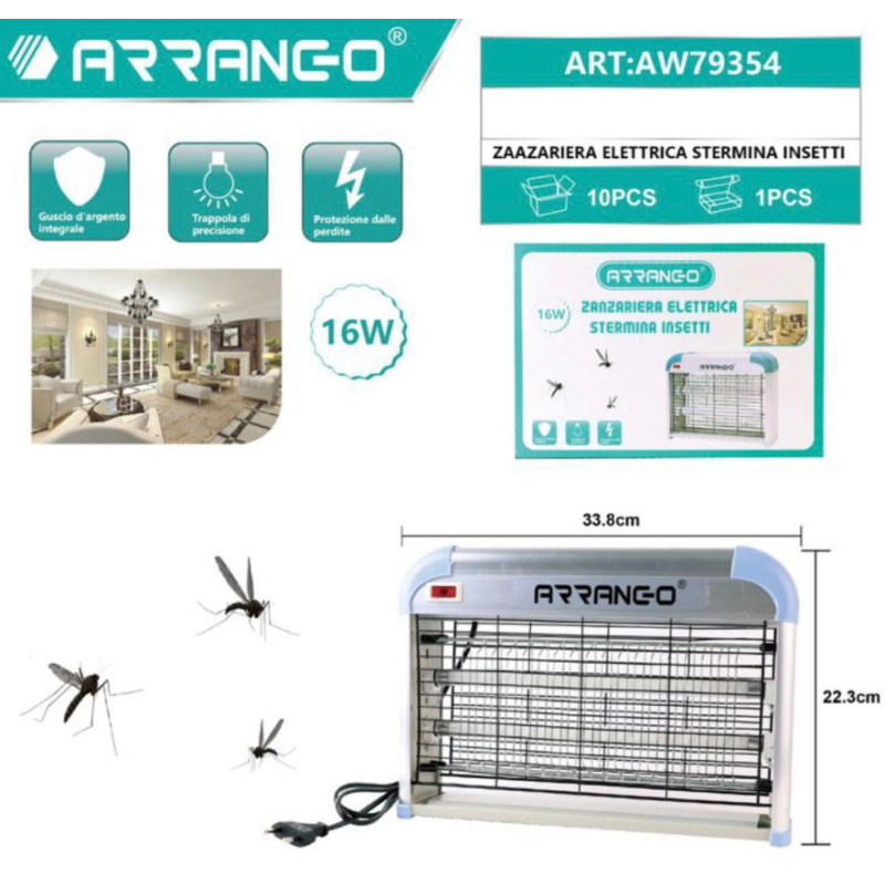 Zanzariera Elettrica 16W Professionale UV Anti...