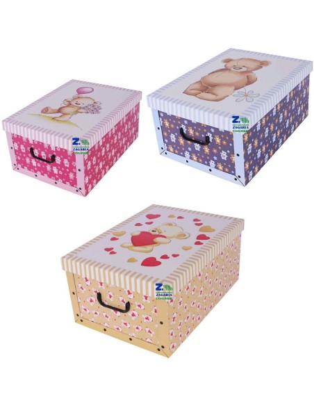 2x Scatola baule contenitore box cartone cambio stagione peluche