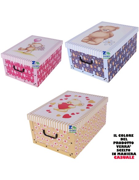 2x Scatola baule contenitore box cartone cambio stagione peluche