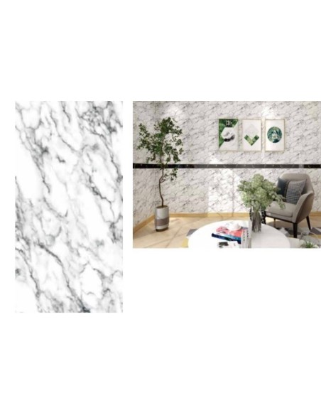 Adesivo carta da parato 3pz. effetto marmo grigio 30x60cm