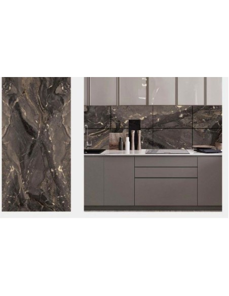 Adesivo carta da parato 3pz. effetto marmo grigio 30x60cm art.marmo