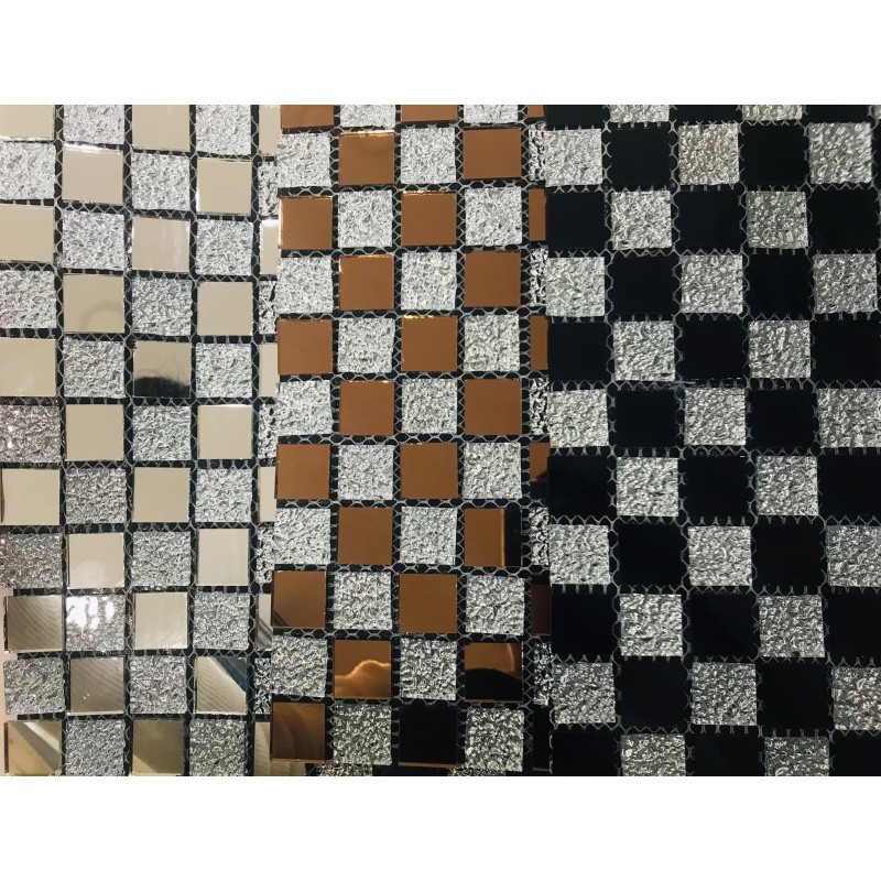 10pz. Pannello Adesivo mosaico brillantinato in...